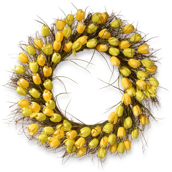 32" Yellow Tulip Wreath