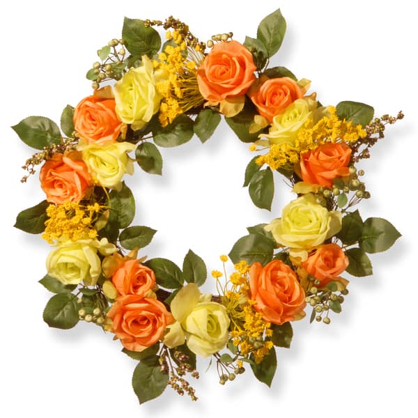 slide 1 of 1, 20-inch Spring Rose Wreath
