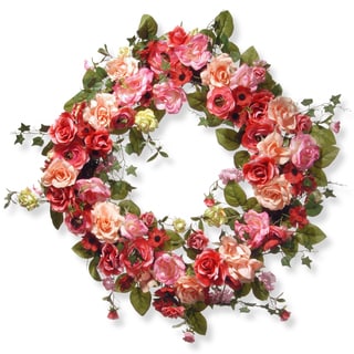 The National Tree Company Polyester 32-inch Spring Wreath - Bed Bath ...