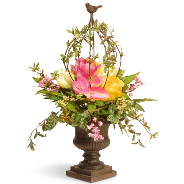 National Tree Company Multicolor 25-inch Spring Faux Floral Topiary