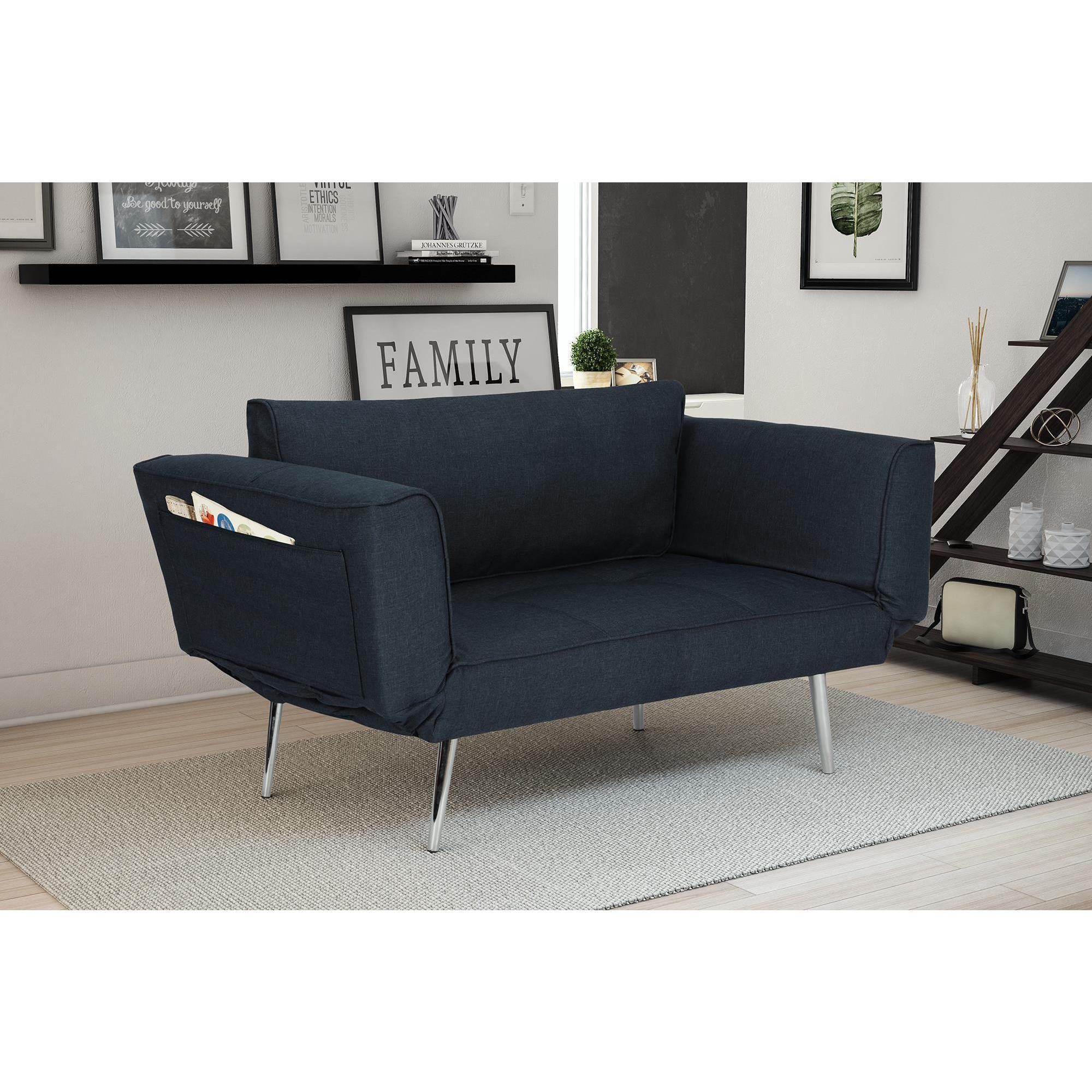 DHP Euro Futon Navy Blue Linen
