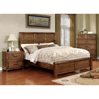 Furniture of America Stamson Rustic 3-piece Antique Oak Bedroom Set