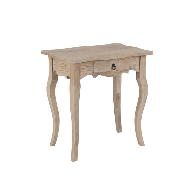 Unfinished Mindi Wood Side Table With Drawer by East at Main - 26" x 18" x 26"