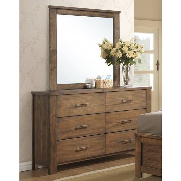 Shop Progressive Brayden Brown Rubberwood And Mdf 6 Drawer Dresser