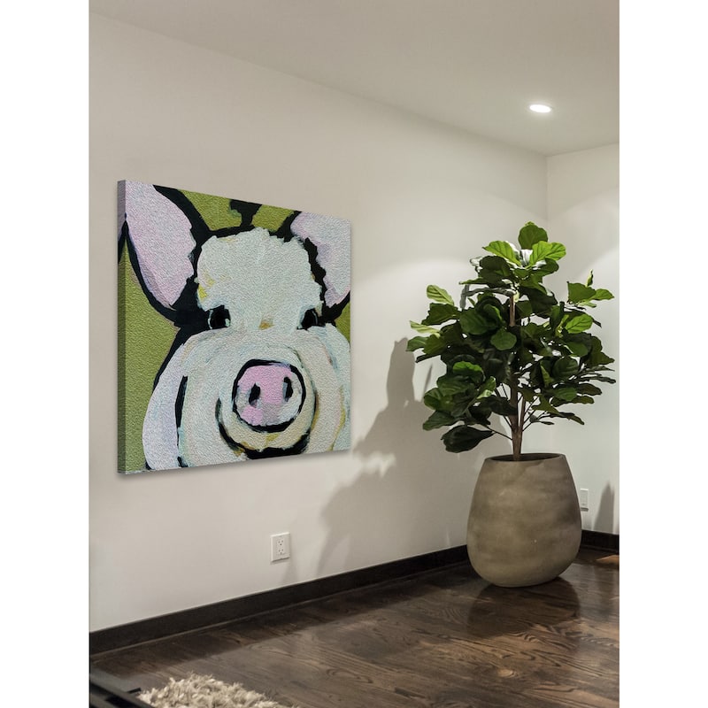 Marmont Hill - 'Modern Pig' by Michelle Rivera Painting Print on Wrapped Canvas - Multi-Color