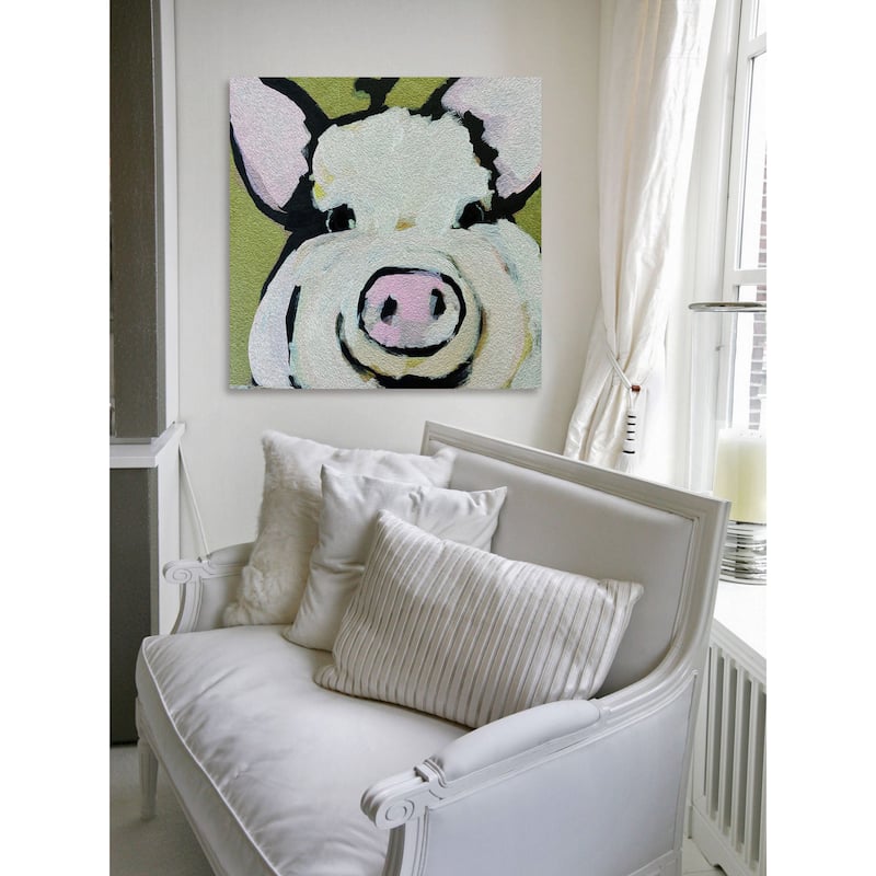 Marmont Hill - 'Modern Pig' by Michelle Rivera Painting Print on Wrapped Canvas - Multi-Color