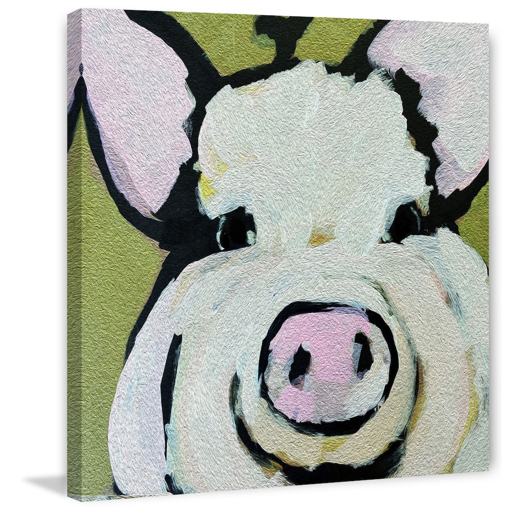 Marmont Hill - 'Modern Pig' by Michelle Rivera Painting Print on Wrapped Canvas - Multi-Color
