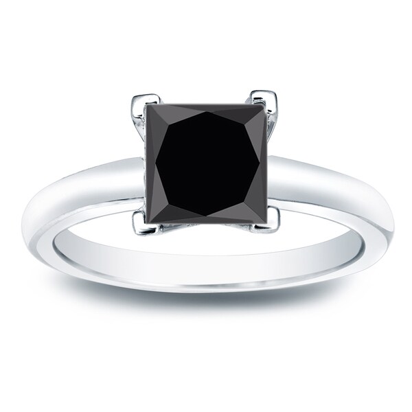 Shop Auriya 14k Gold 2ctw Princess  cut  Solitaire  Black  