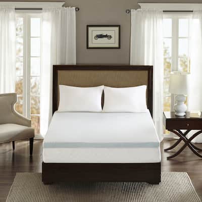 Madison Park 2-inch Gel Memory Foam Anti-microbial and Dust Mites Resistant Mattress Topper with Non-skid Back - White