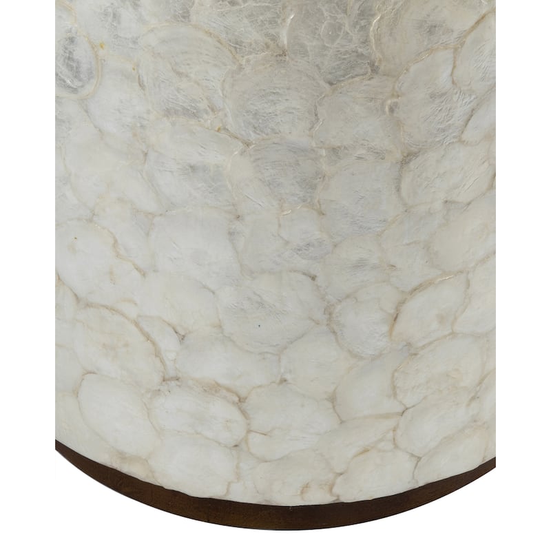 Natural Off-White Capiz Shells End Table by East at Main