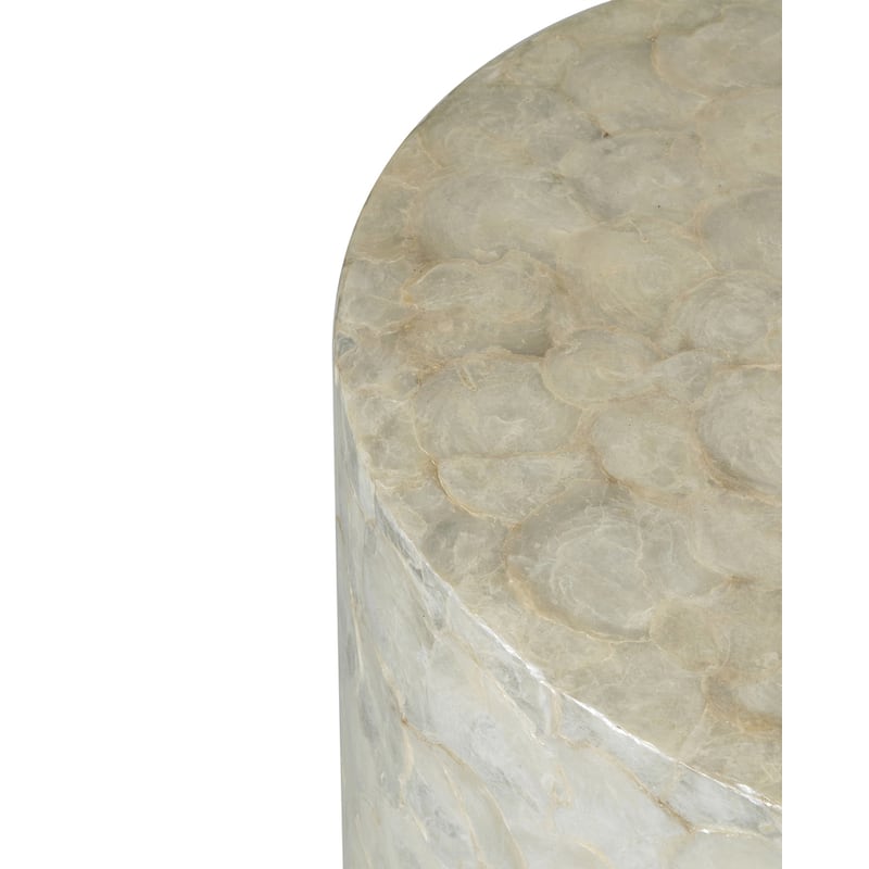 Natural Off-White Capiz Shells End Table by East at Main