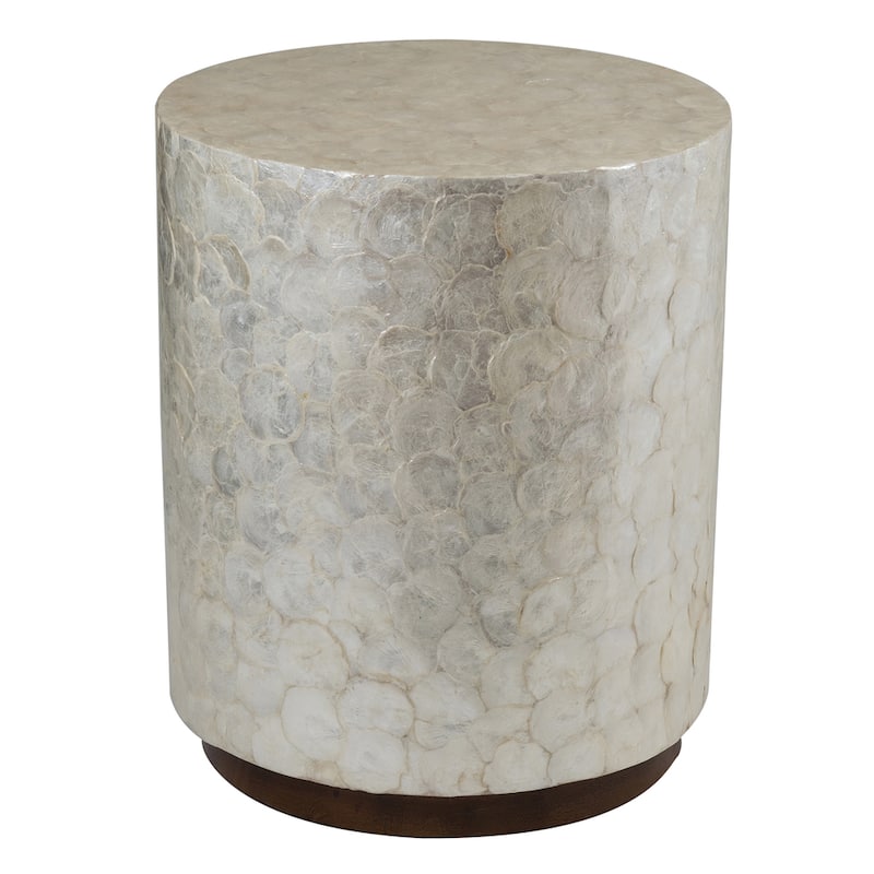 Natural Off-White Capiz Shells End Table by East at Main