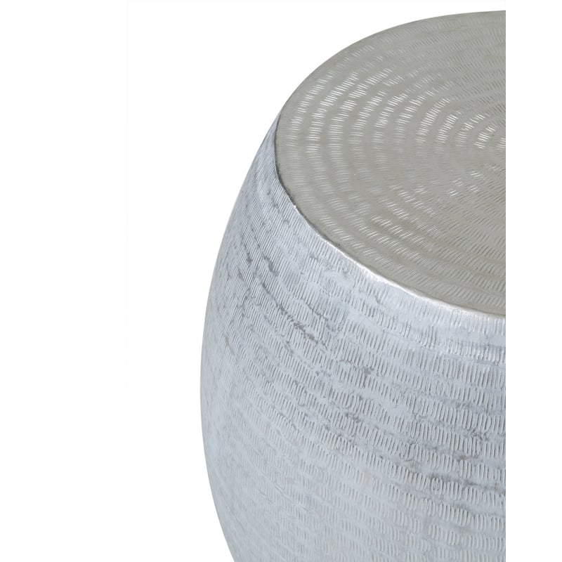 Hammered Metal Drum Accent Side Table by East at Main
