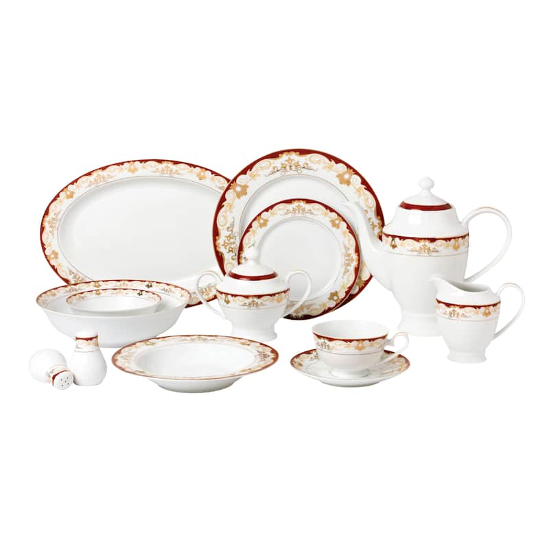 57 Piece Dinnerware Set-New Bone China (Service for 8)