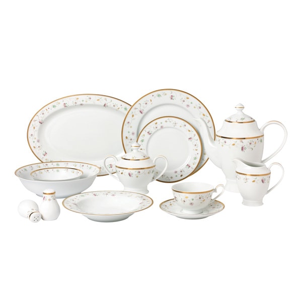 57 Piece Bone China Dinnerware Set Greta On Sale Overstock 13251905