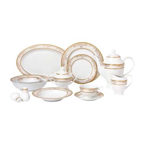 57-piece Bone China Dinnerware Set for 8 People - Chloe