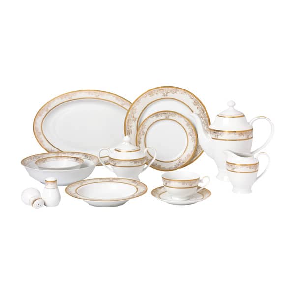 57-piece Bone China Dinnerware Set for 8 People - Chloe