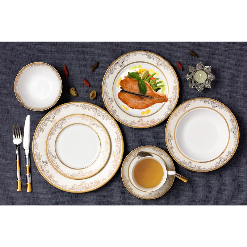 57-piece Bone China Dinnerware Set for 8 People - Chloe