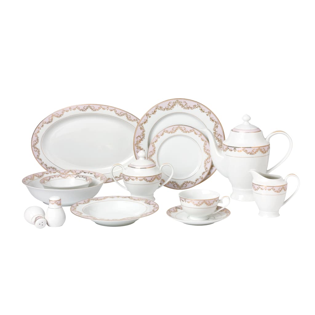57-piece Bone China Dinnerware Set - Beauty