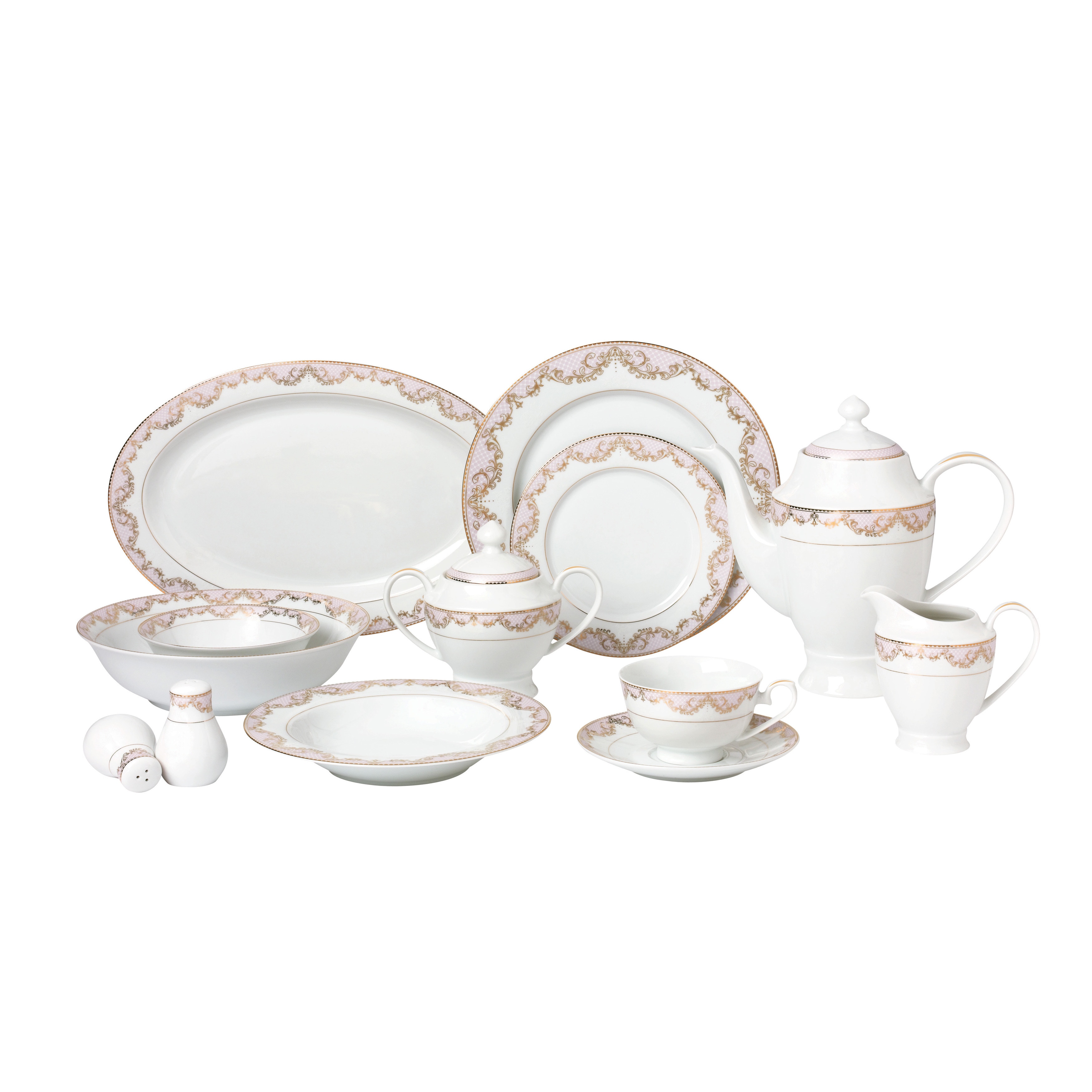 57-piece Bone China Dinnerware Set - Beauty