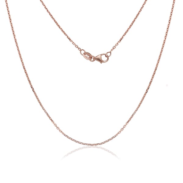 Shop Women's 14k Rose Pink Gold 0.9-millimeter Cable Link Chain Necklace - On Sale - Free ...