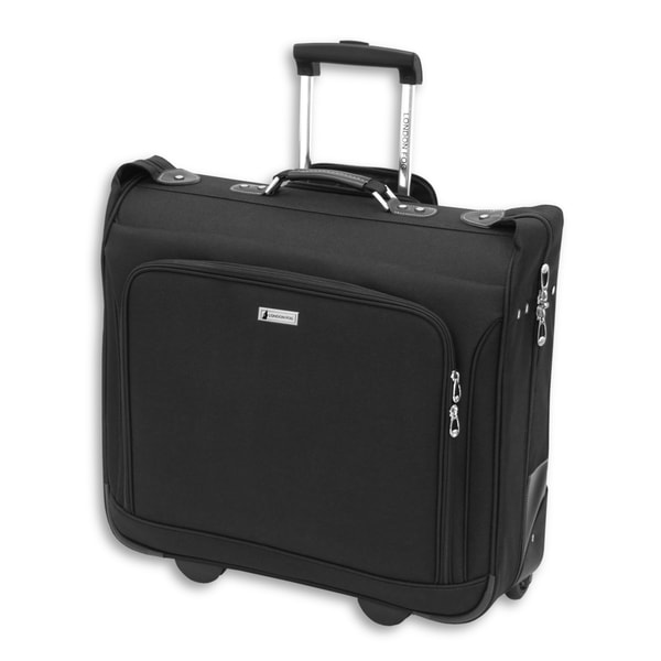London Fog Buckingham Black Polyester Rolling Garment Bag