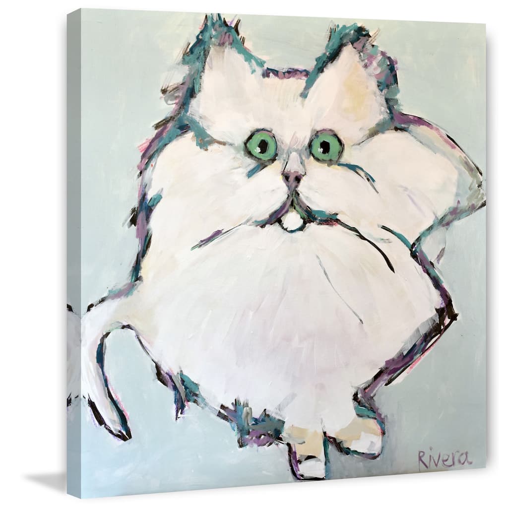 Marmont Hill - 'Kitty Kat' by Michelle Rivera Painting Print on Wrapped Canvas - Multi-Color