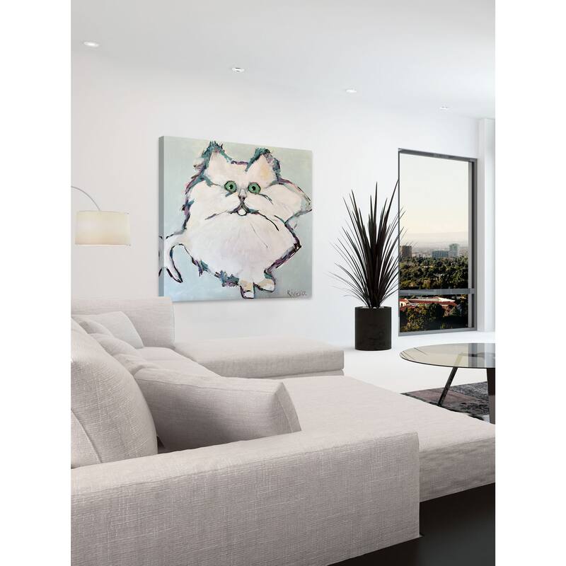 Marmont Hill - 'Kitty Kat' by Michelle Rivera Painting Print on Wrapped Canvas - Multi-Color