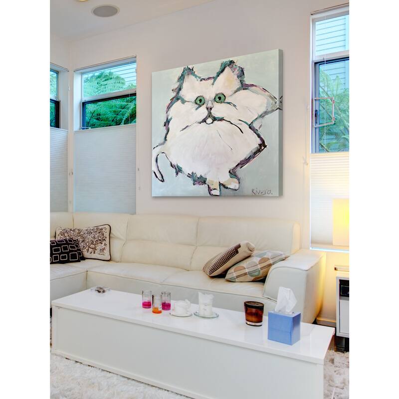 Marmont Hill - 'Kitty Kat' by Michelle Rivera Painting Print on Wrapped Canvas - Multi-Color
