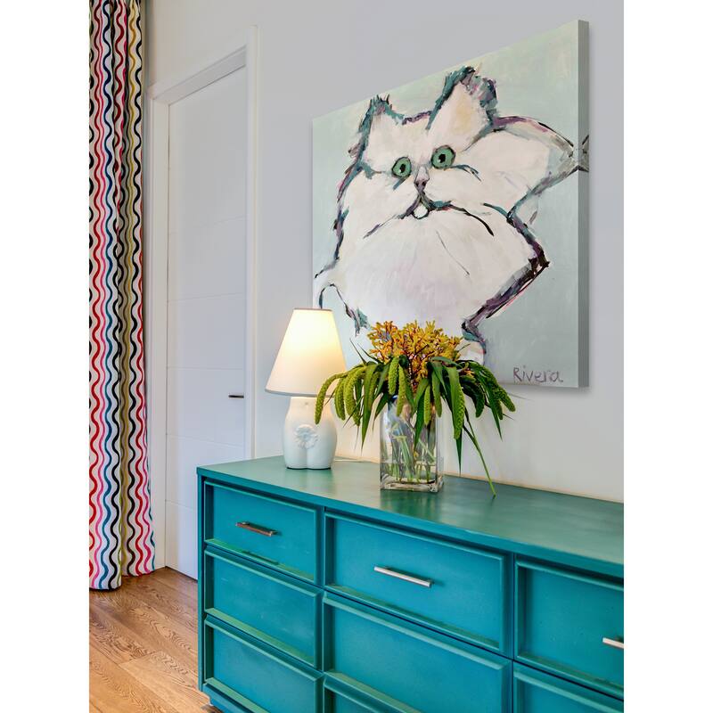 Marmont Hill - 'Kitty Kat' by Michelle Rivera Painting Print on Wrapped Canvas - Multi-Color