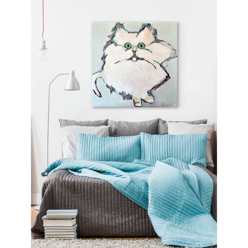 Marmont Hill - 'Kitty Kat' by Michelle Rivera Painting Print on Wrapped Canvas - Multi-Color