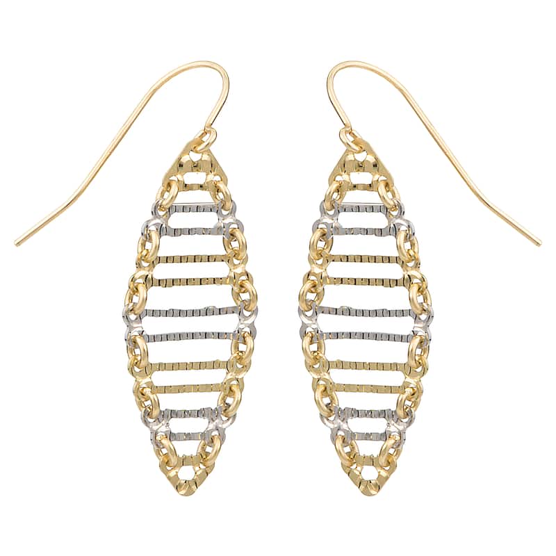 Fremada 14k Two-tone Gold Stylish Ladder Earrings