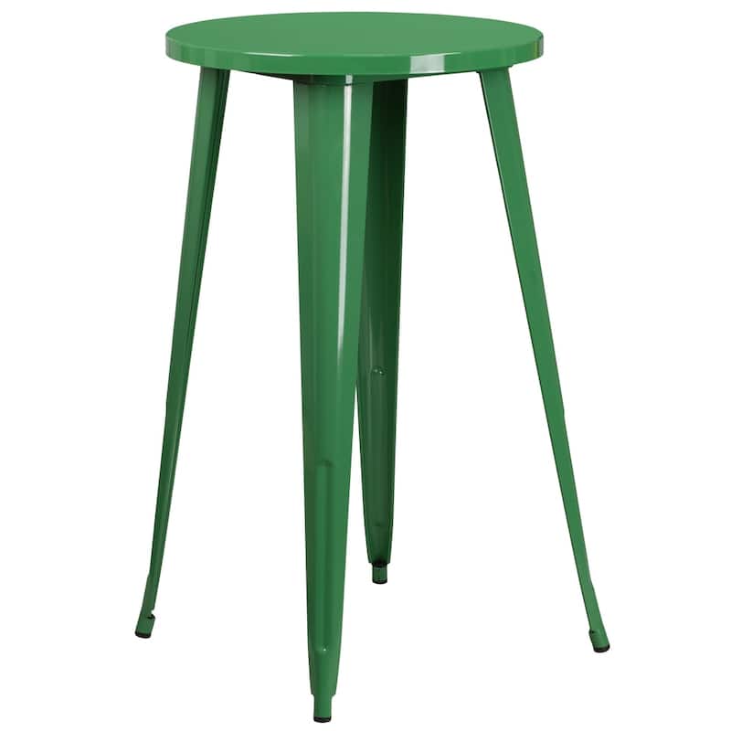 24'' Round Metal Indoor-Outdoor Bar Height Table - 24"W x 24"D x 41"H