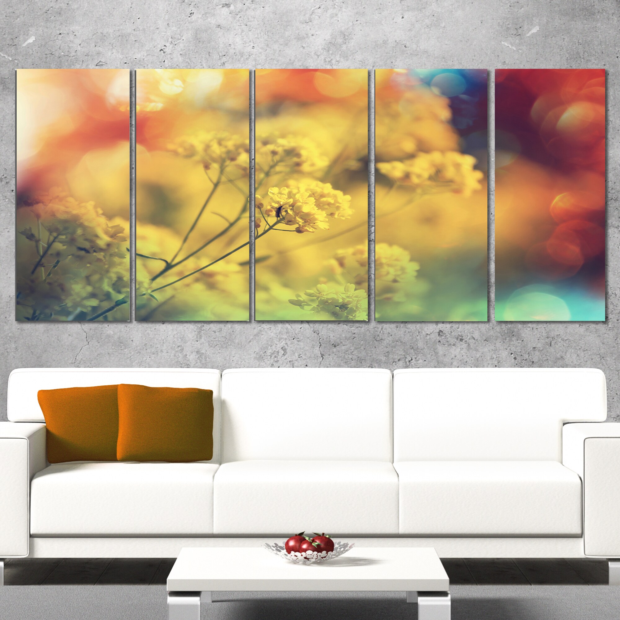 Shop Designart Light Little Yellow Flowers Background Large