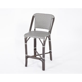 Antiqua Grey Wicker Rattan Bar Stool - Overstock - 13253305