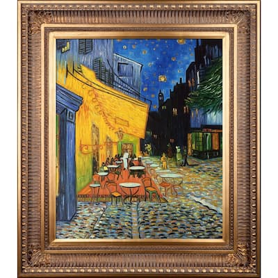 La Pastiche Vincent Van Gogh 'Cafe Terrace at Night (Luxury Line)' Hand ...