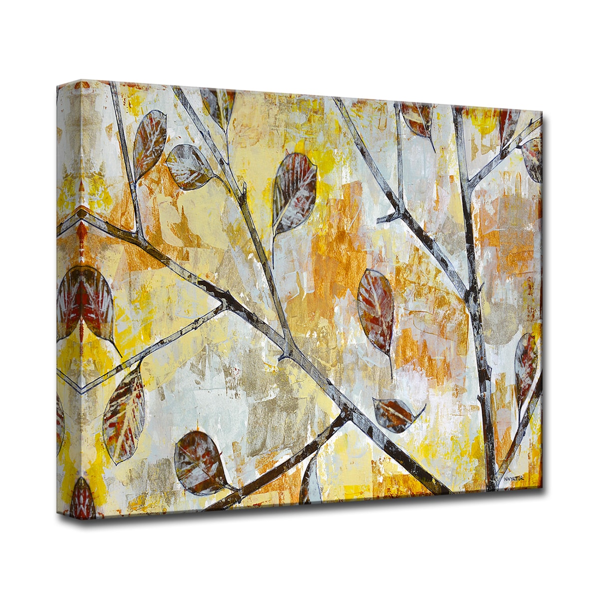 Wind Tossed Autumn Leaves By Norman Wyatt Jr Floral Wrapped Canvas Wall Art Overstock 13254080