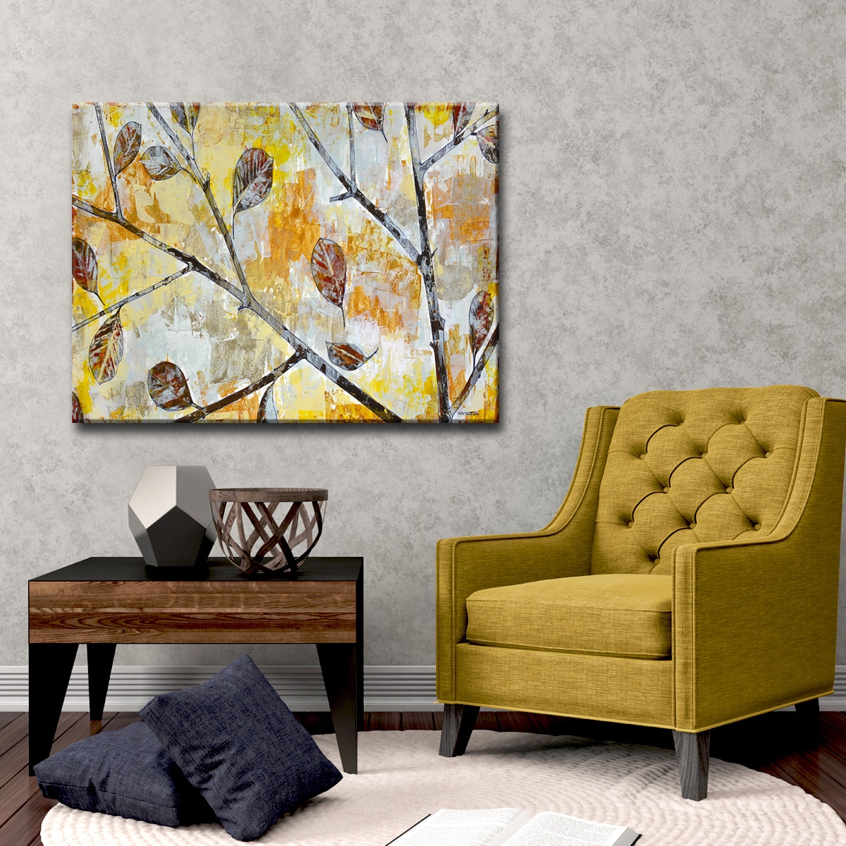 Wind Tossed Autumn Leaves By Norman Wyatt Jr Floral Wrapped Canvas Wall Art Overstock 13254080