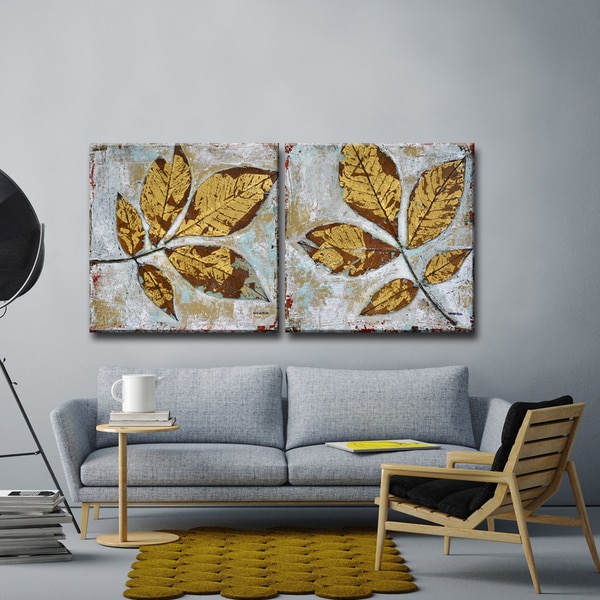 Wind Tossed Autumn Leaves By Norman Wyatt Jr Floral Wrapped Canvas Wall Art Overstock 13254080