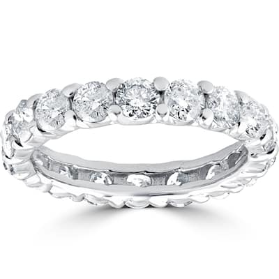 14k White Gold 3 1/2 cttdw Diamond Eternity Wedding Ring U Prong (J-K,I2-I3)