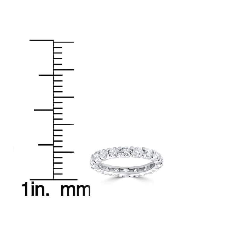 14k White Gold 3 1/2 cttdw Diamond Eternity Wedding Ring U Prong (J-K,I2-I3)