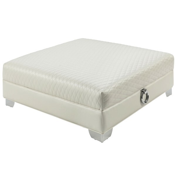 Classic MidCentury Quilted Design Living Room Square Ottoman Bench