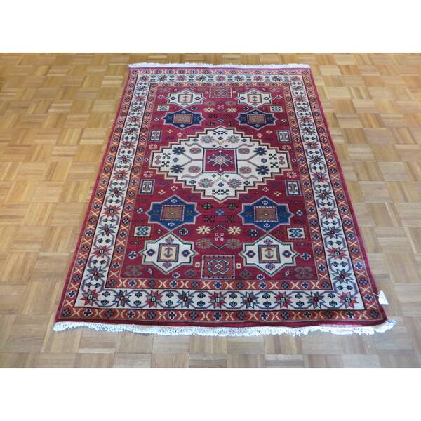 Oriental Kazak Red Wool Handknotted Rug 4'8 x 6'5 Overstock 13255712