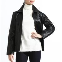 Women's Classic Black Lambskin Leather Jacket