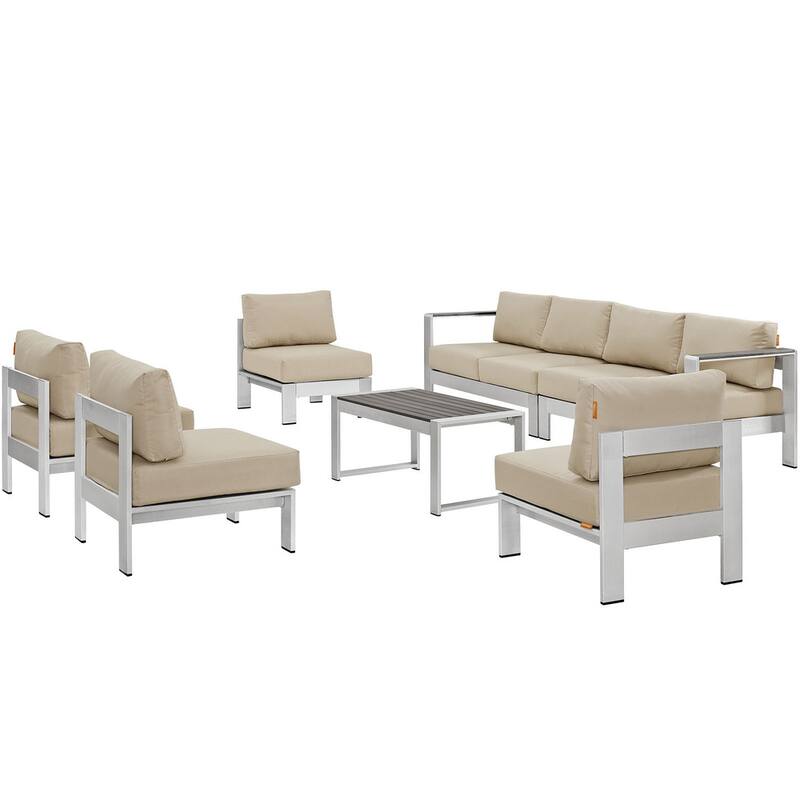 Shore 7-piece Outdoor Patio Sectional Sofa Set