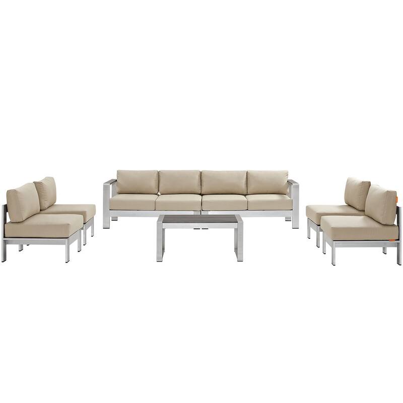 Shore 7-piece Outdoor Patio Sectional Sofa Set