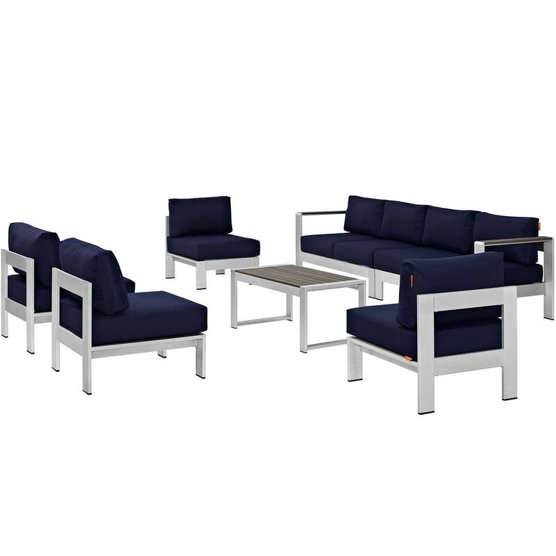 Shore 7-piece Outdoor Patio Sectional Sofa Set