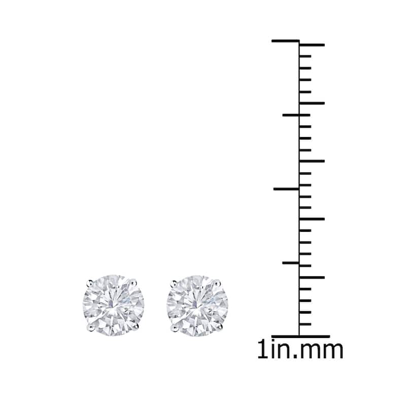 18k Gold Round 1ct TDW GIA Certified Diamond Stud Earrings by Auriya (F-G, VS1-VS2)