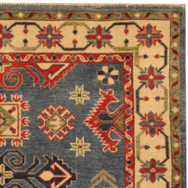 HERAT ORIENTAL Handmade One-of-a-Kind Kazak Wool Rug - 4'3 x 6'