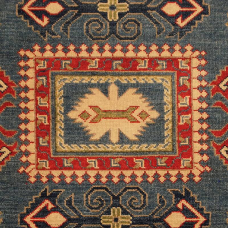 HERAT ORIENTAL Handmade One-of-a-Kind Kazak Wool Rug - 4'3 x 6'